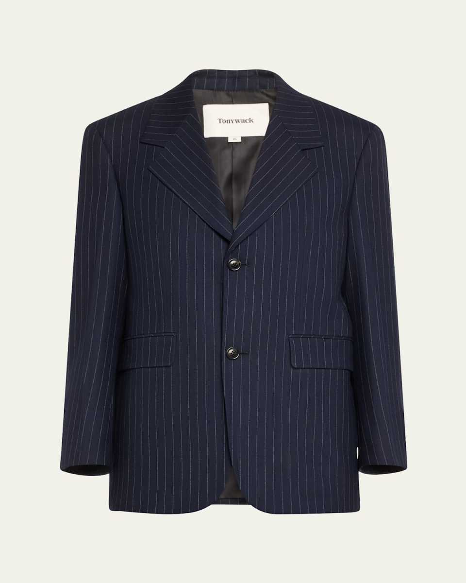 Oversized Pinstripe Wool Jacket
